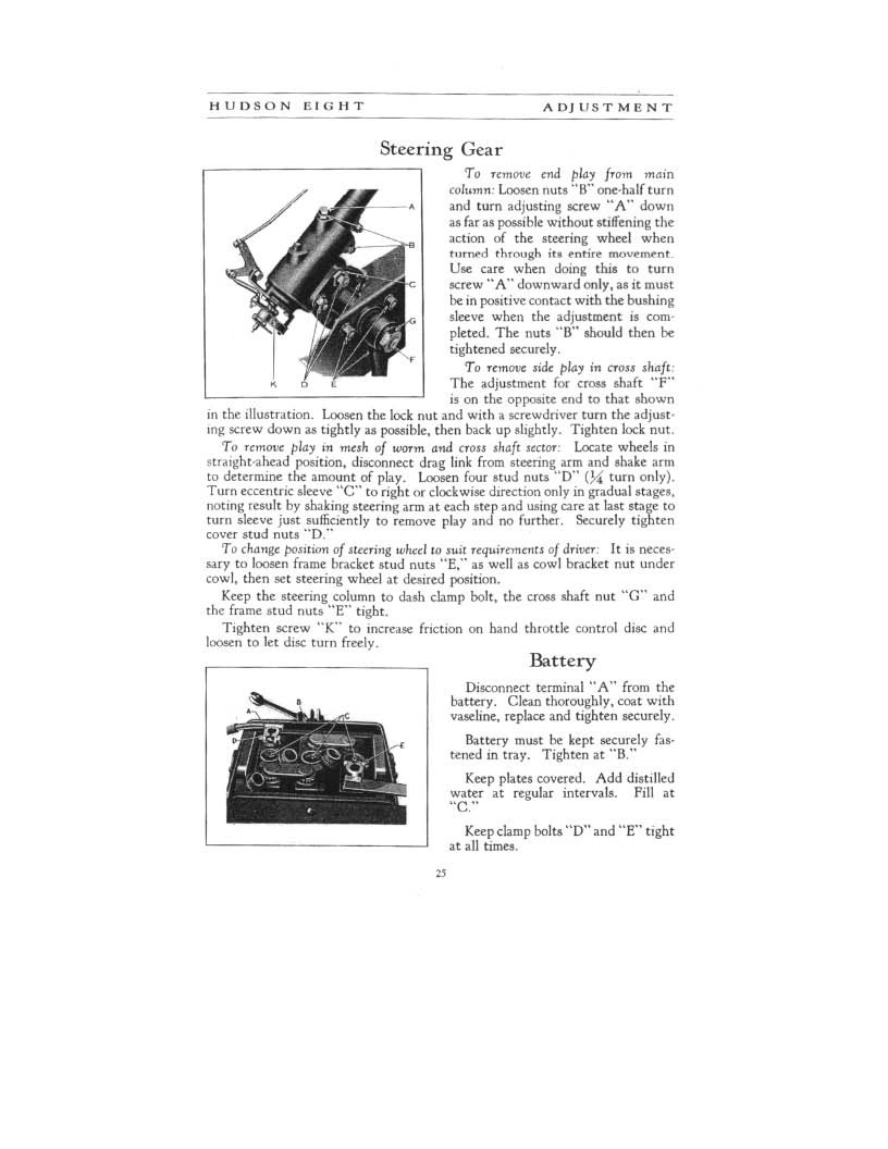 1931 Hudson 8 Instruction Book Page 1
